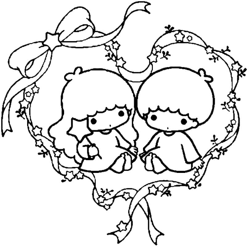 Little Twin Stars from Sanrio coloring page