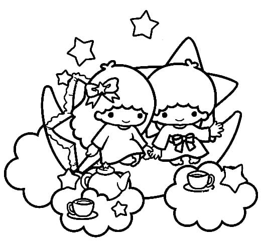 Little Twin Stars Having Tea