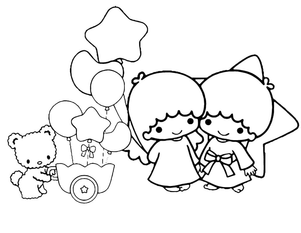Little Twin Stars in Sanrio coloring page - Download, Print or Color ...