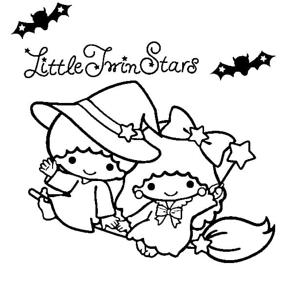 Little Twin Stars on Halloween coloring page