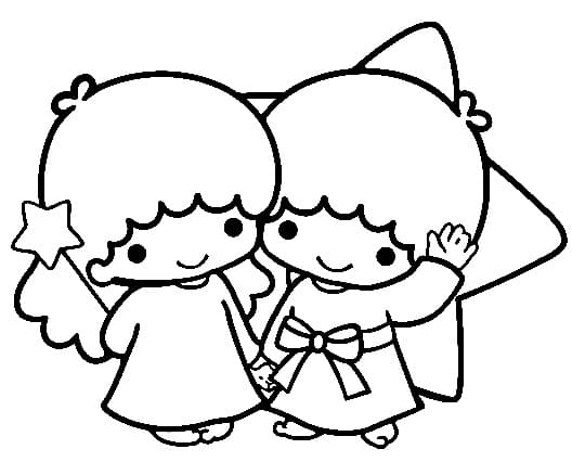 Little Twin Stars Printable coloring page