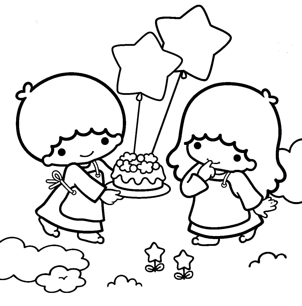Little Twin Stars coloring pages - ColoringLib