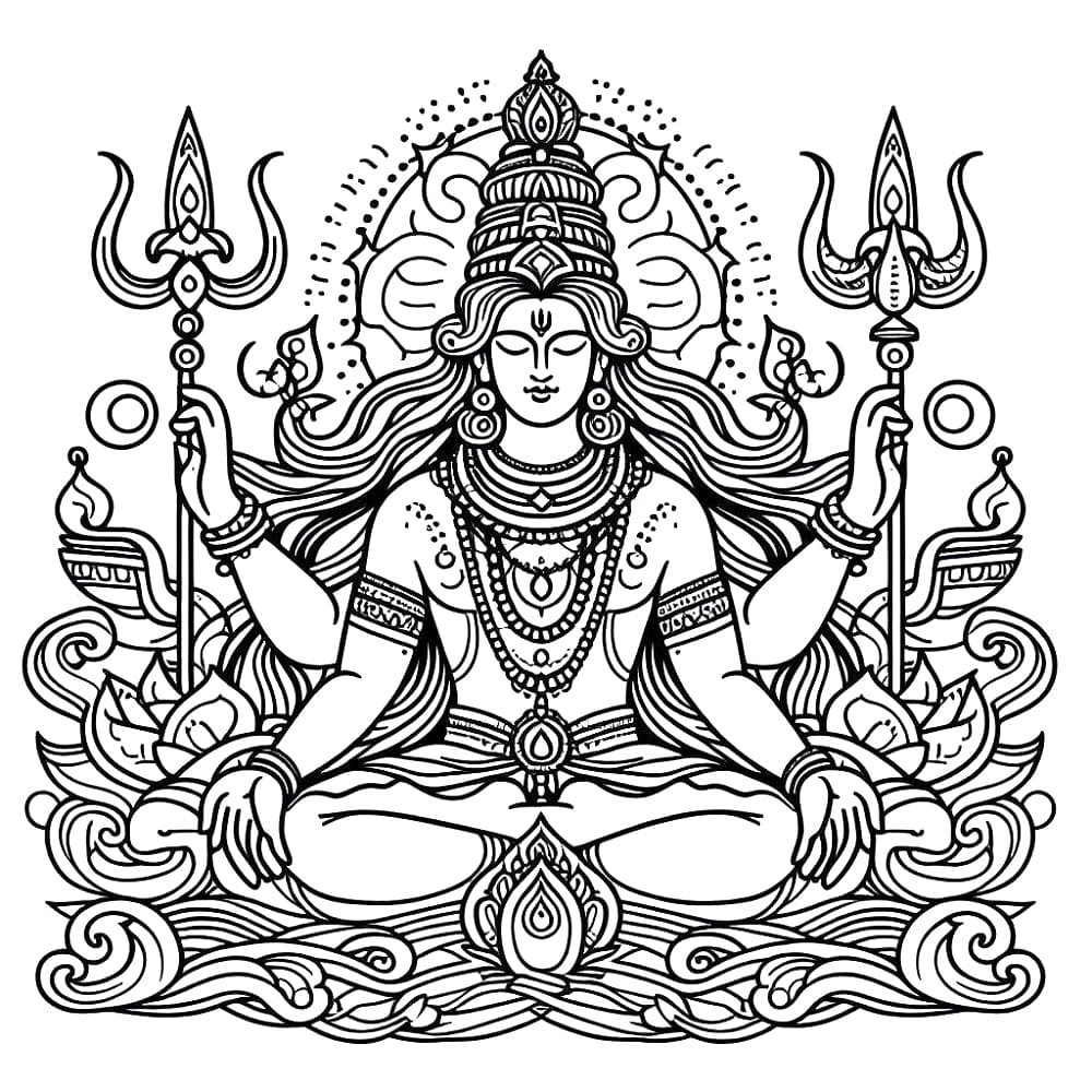 Hand draw hindu maha shivratri religious hindu festival card background  Stock Vector | Adobe Stock
