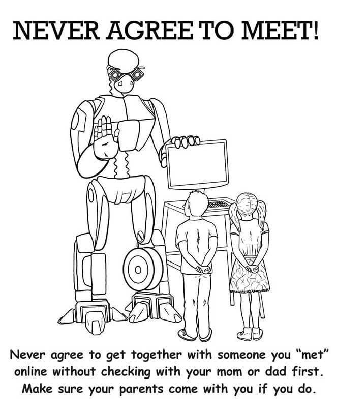 Never Agree to Meet – Internet Safety coloring page