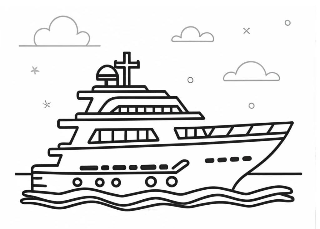 Yacht Coloring Pages ColoringLib