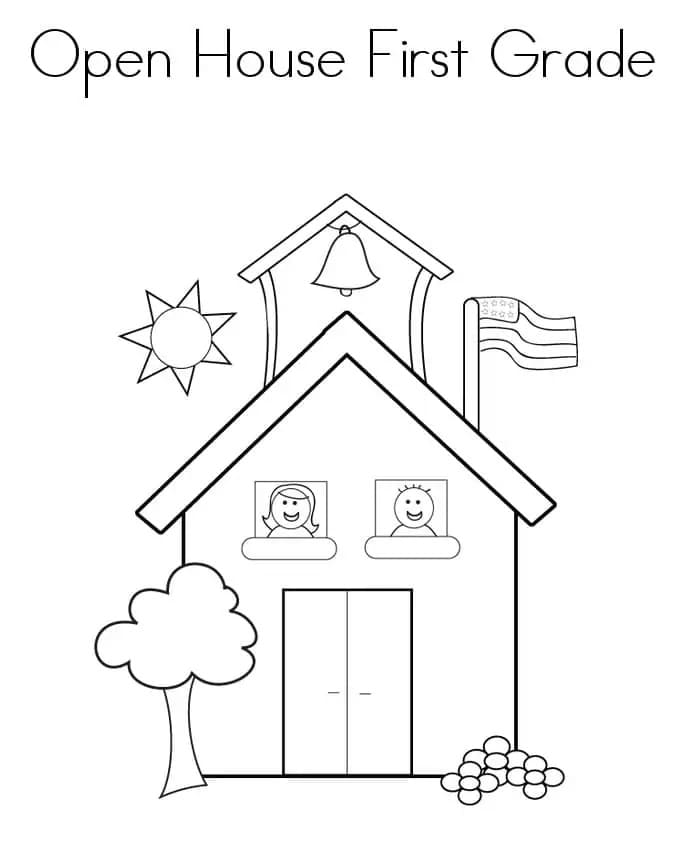 Open House First Grade coloring page