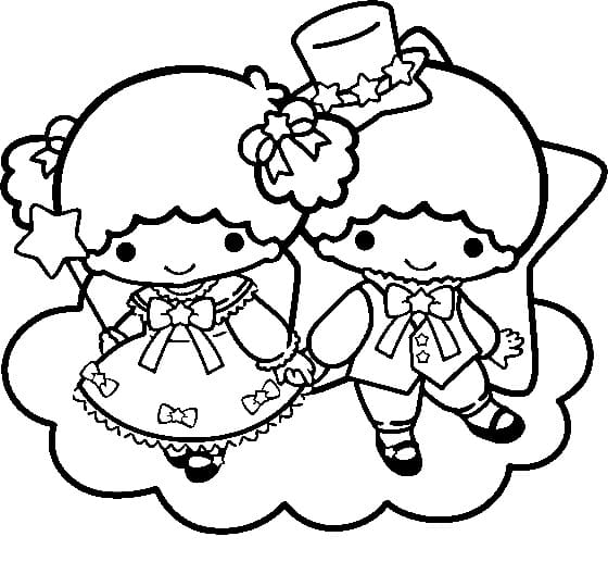Pretty Little Twin Stars coloring page - Download, Print or Color ...