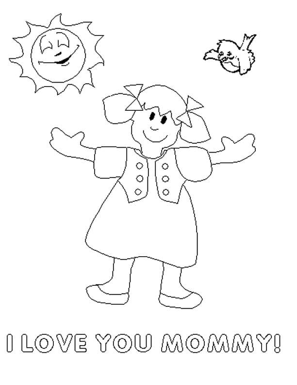 Print I Love You Mommy coloring page