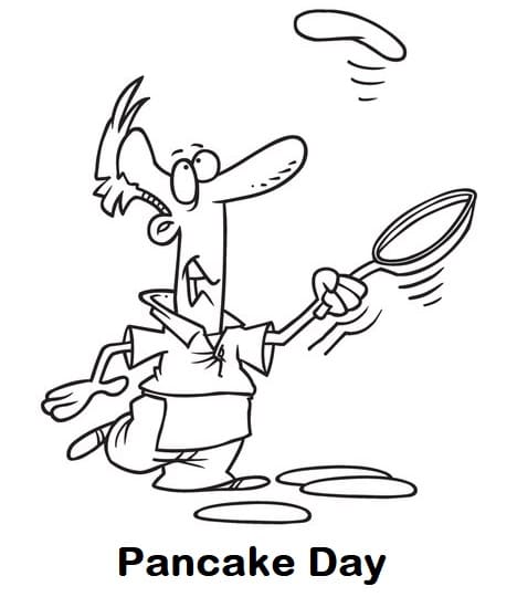 Print Pancake Day coloring page