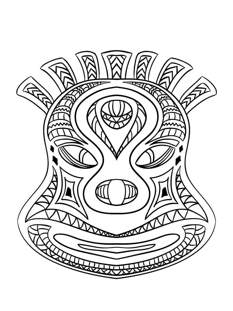 Printable African Tribal Mask coloring page - Download, Print or Color ...