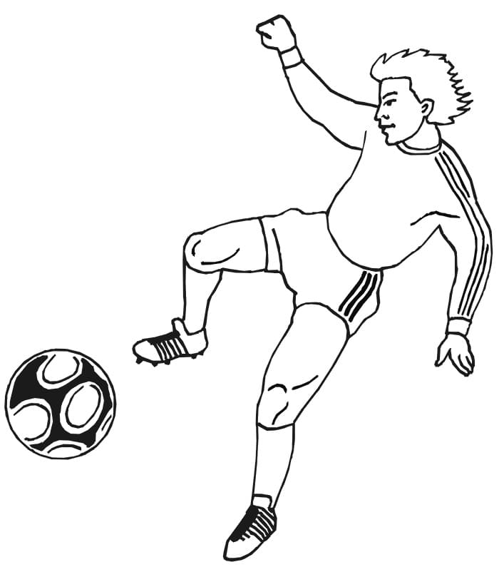 Printable Soccer Player coloring page