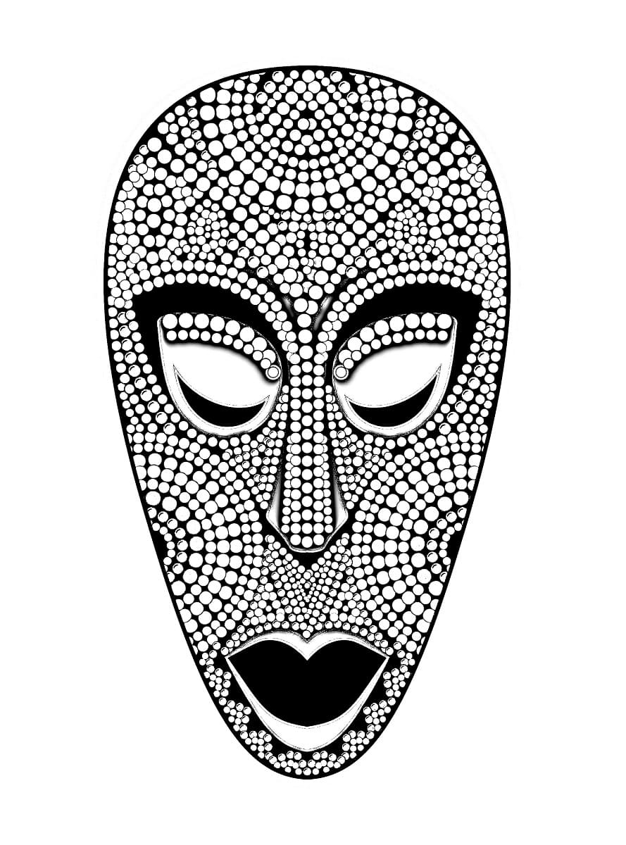 Printable Tribal Mask coloring page