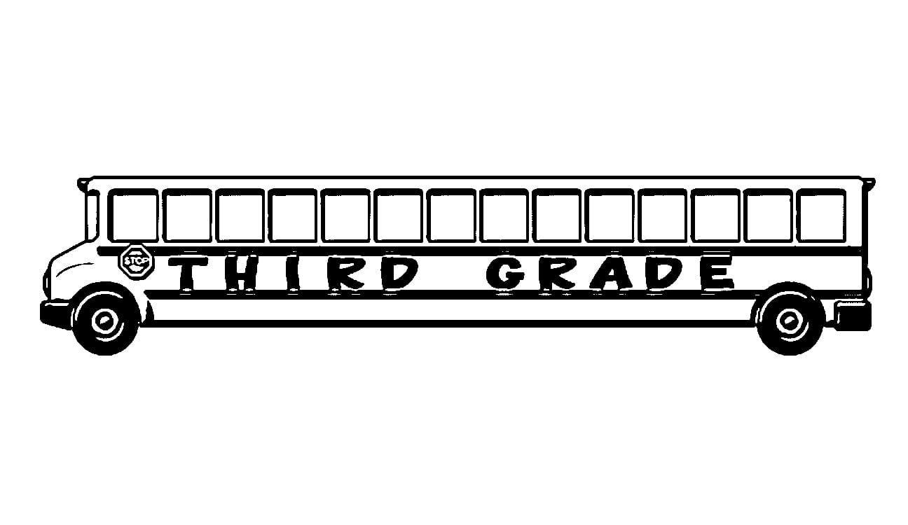 School Bus For Third Grade coloring page