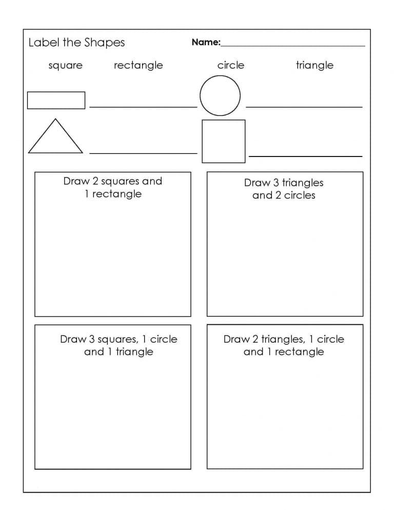 Shapes Worksheet for 3rd Grade