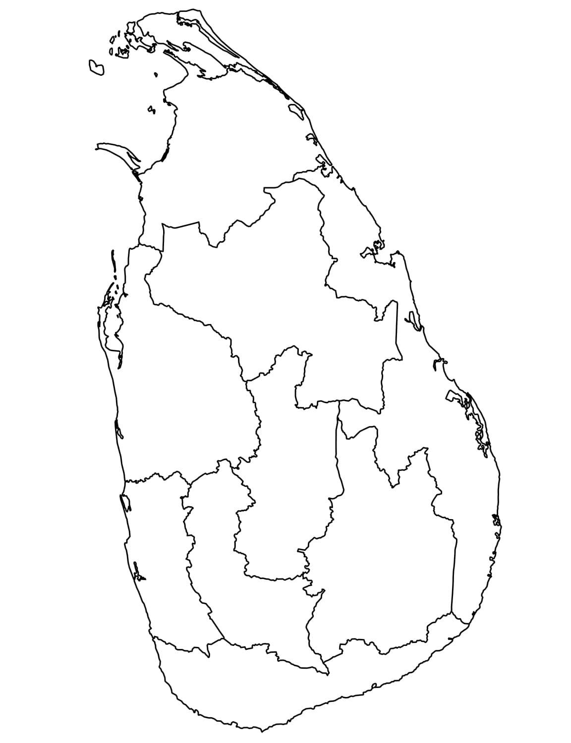 Sri Lanka Map Outline