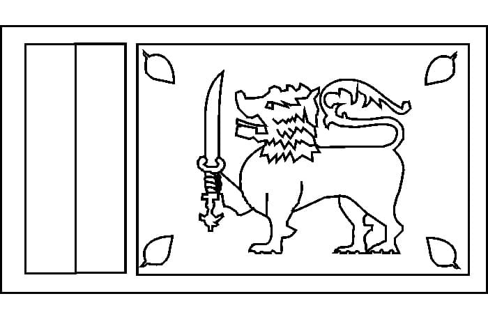 The Flag of Sri Lanka coloring page