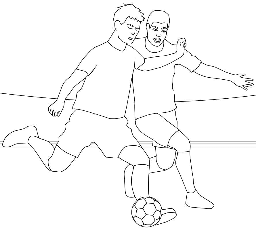 Two Soccer Players coloring page