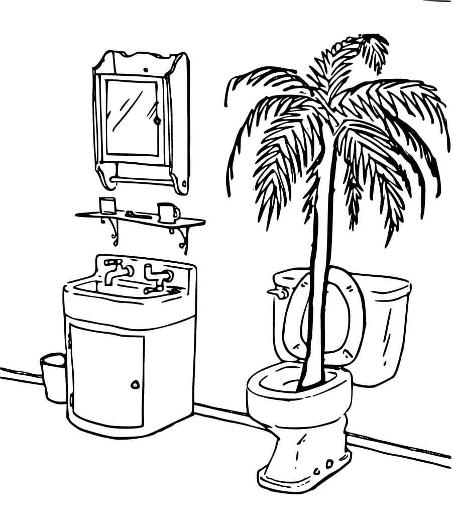 Wacky Wednesday The Bathroom coloring page