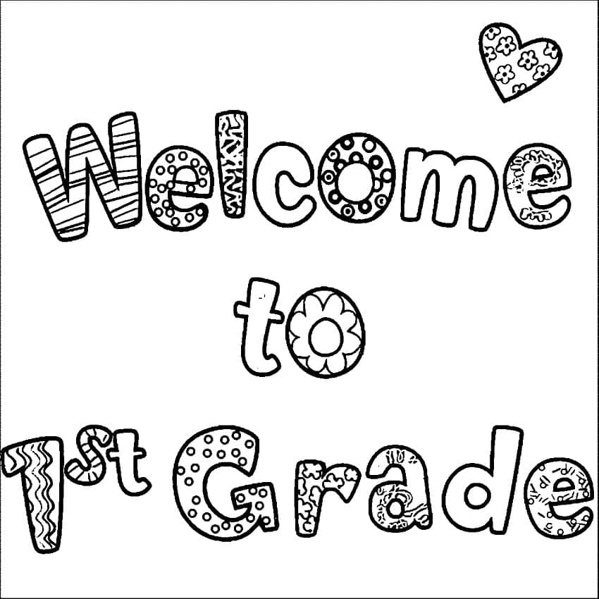 Welcome to 1st Grade for Kids coloring page