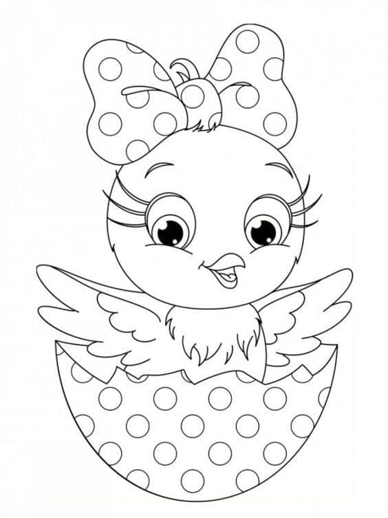 A Cute Easter Chick coloring page