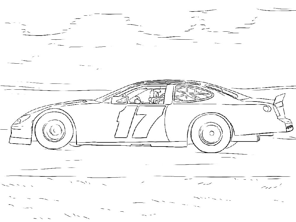 A NASCAR Car coloring page