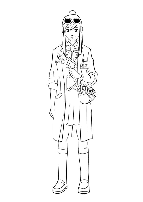 Ace Attorney Ema Skye coloring page