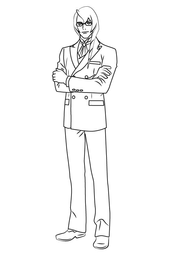 Ace Attorney Kristoph Gavin coloring page