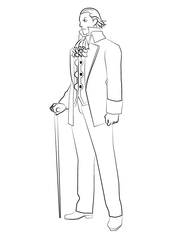 Ace Attorney Manfred von Karma coloring page