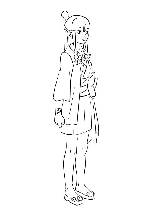 Ace Attorney Maya Fey coloring page