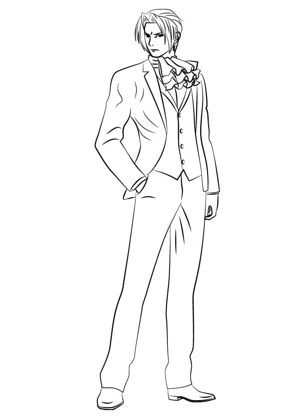 Ace Attorney Miles Edgeworth coloring page