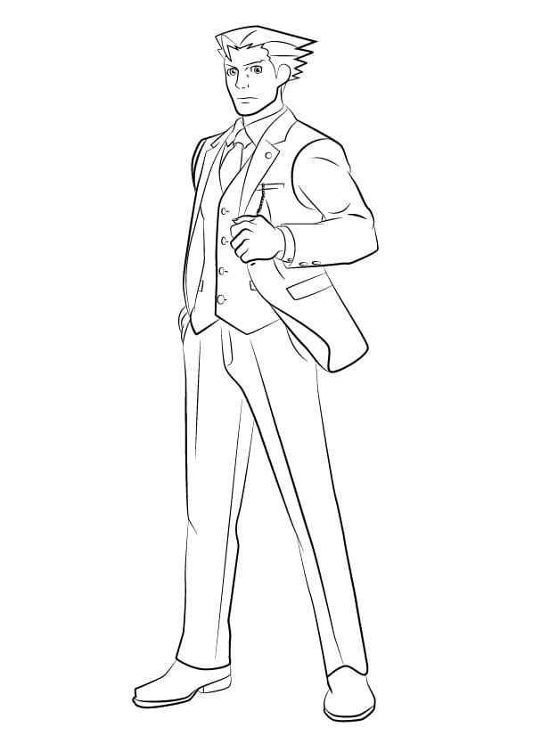 Ace Attorney Phoenix Wright coloring page