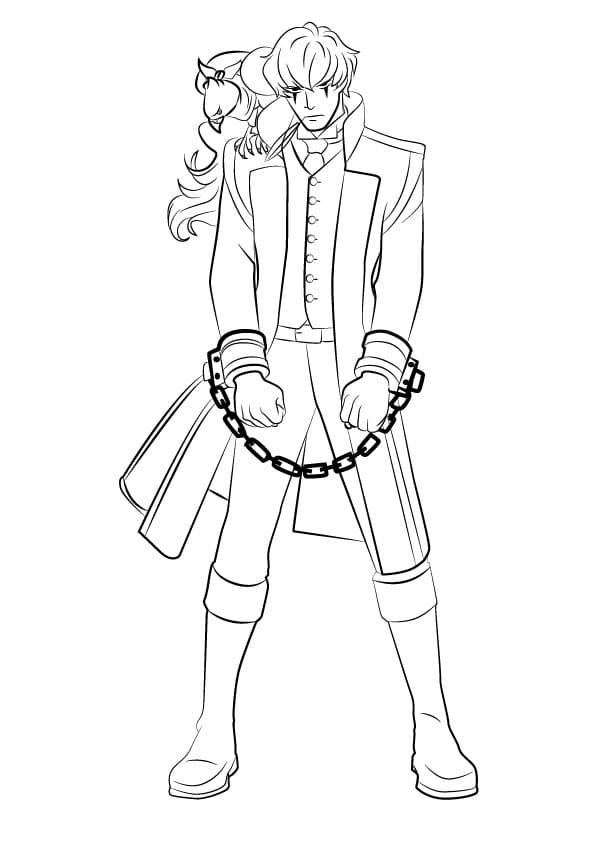 Ace Attorney Simon Blackquill coloring page