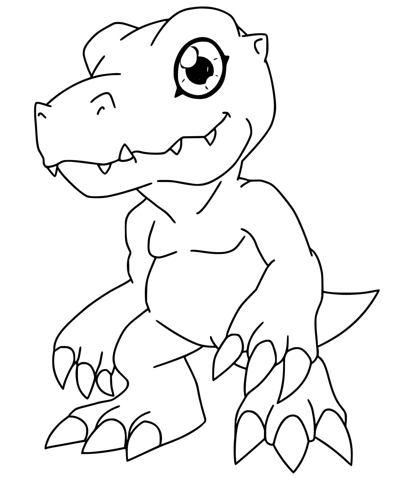 Adorable Agumon coloring page