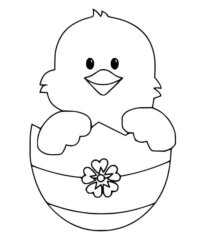 Adorable Easter Chick coloring page