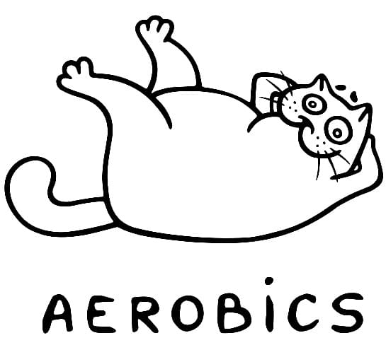 Aerobics Cat coloring page