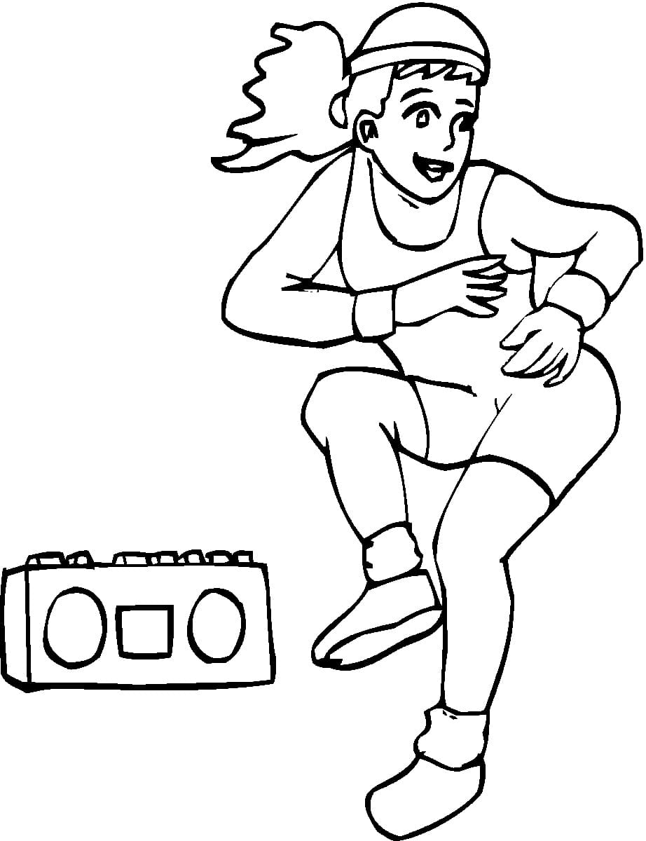 Aerobics Dance Exercise coloring page