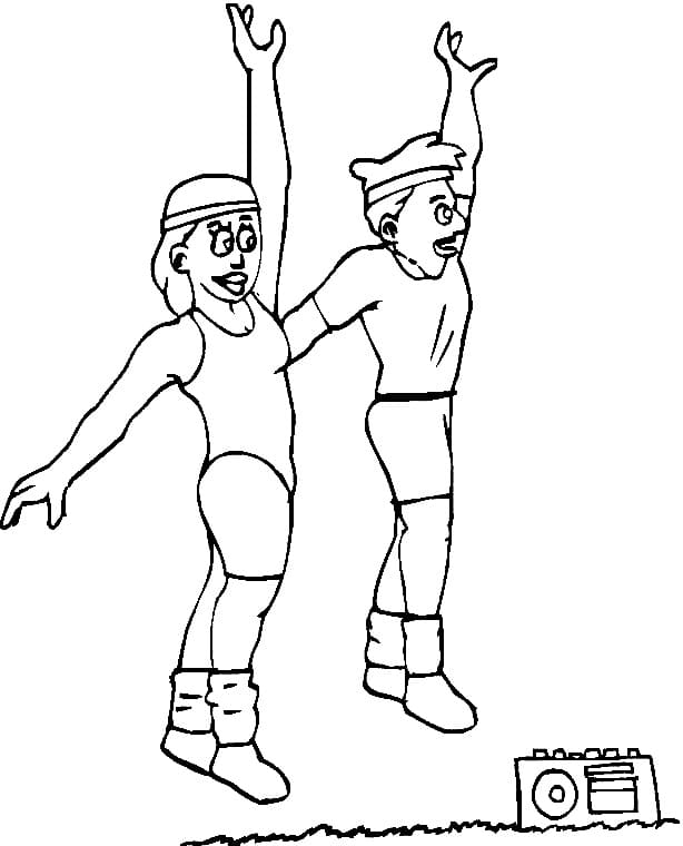 Aerobics Exercise coloring page