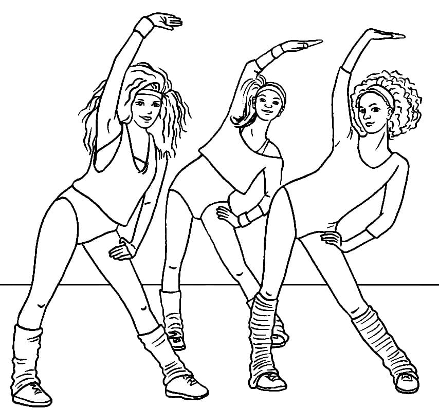 Aerobics Group coloring page