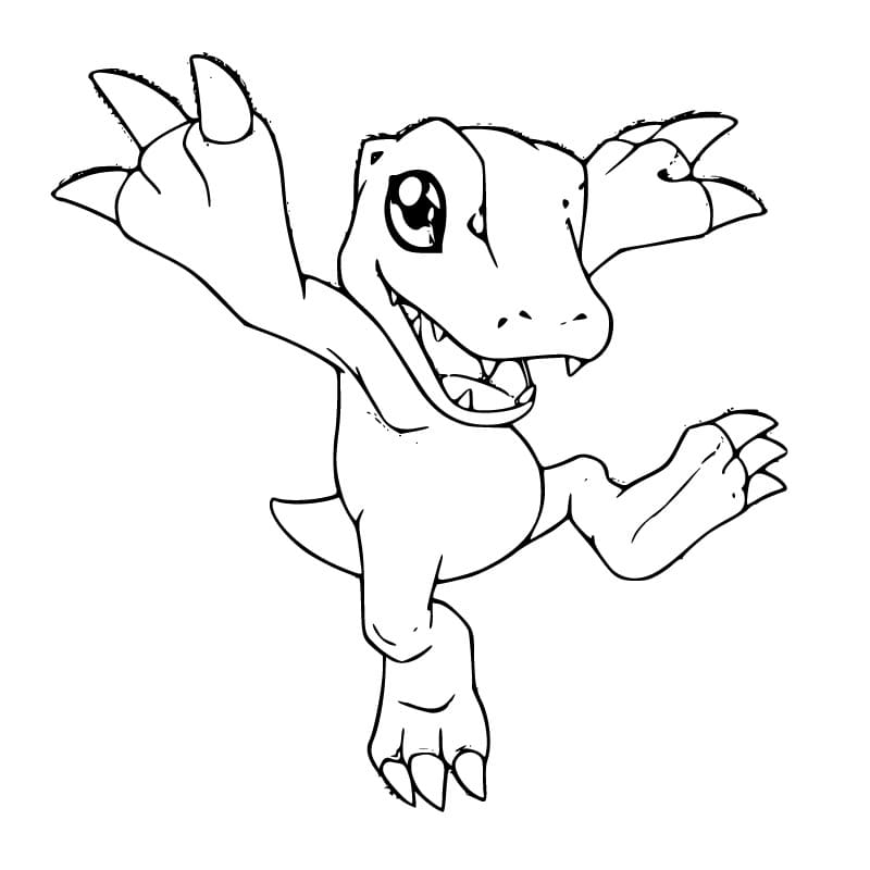 Agumon Digimon coloring page