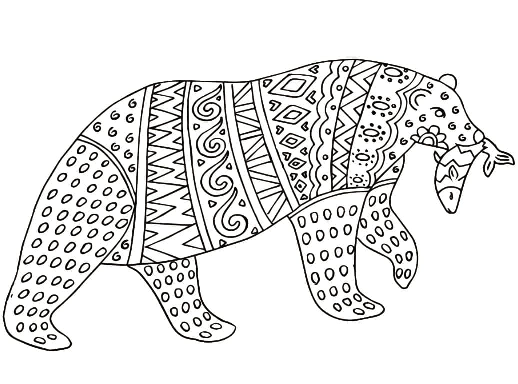 Alebrije Bear coloring page