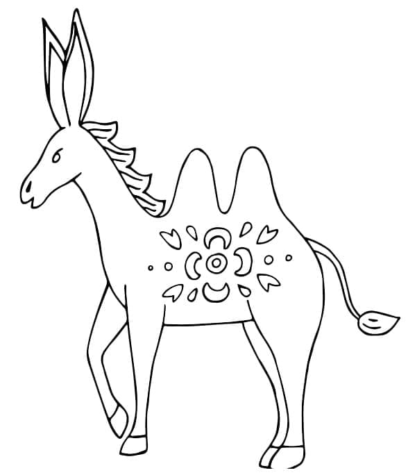 Alebrije Camel Donkey coloring page