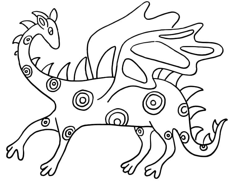 Alebrije Dragon coloring page