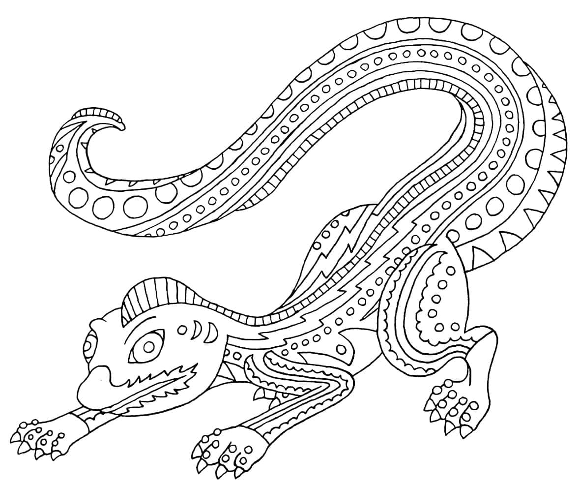 Alebrije Lizard coloring page