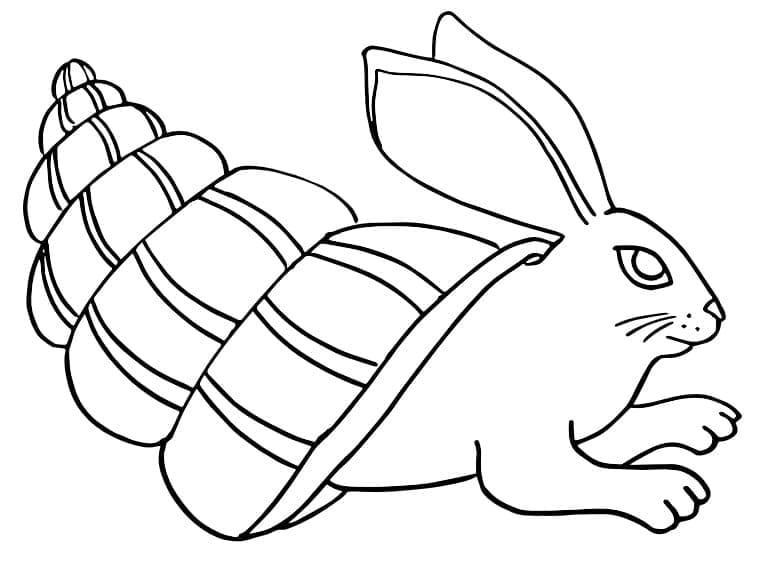 Alebrije Snail Rabbit coloring page