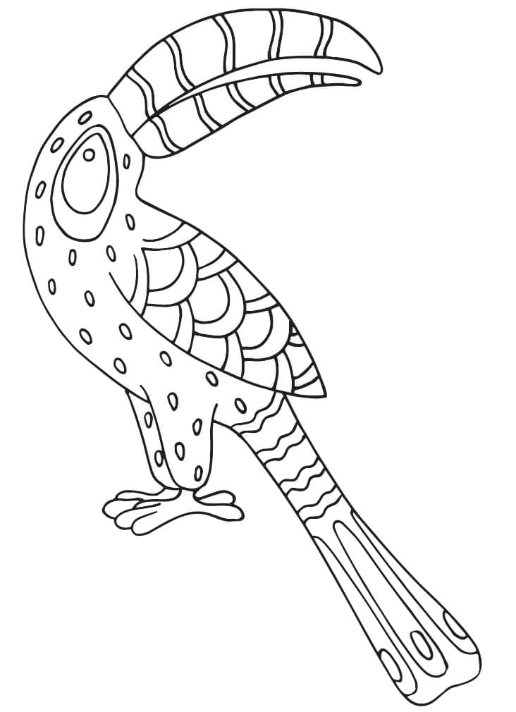 Alebrije Toucan coloring page