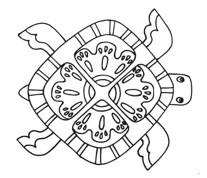 Alebrije Turtle coloring page