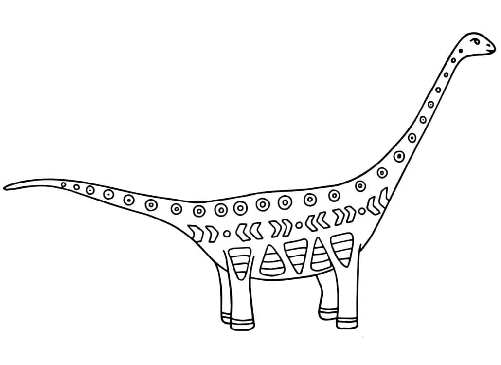 Alebrijes Barosaurus Dinosaur coloring page