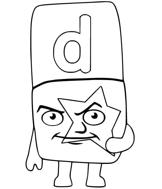 Alphablocks Letter D coloring page