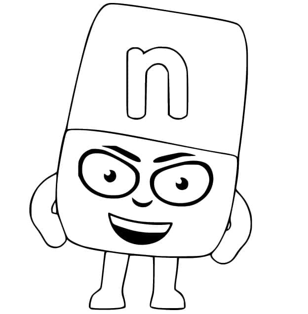 Alphablocks Letter N coloring page