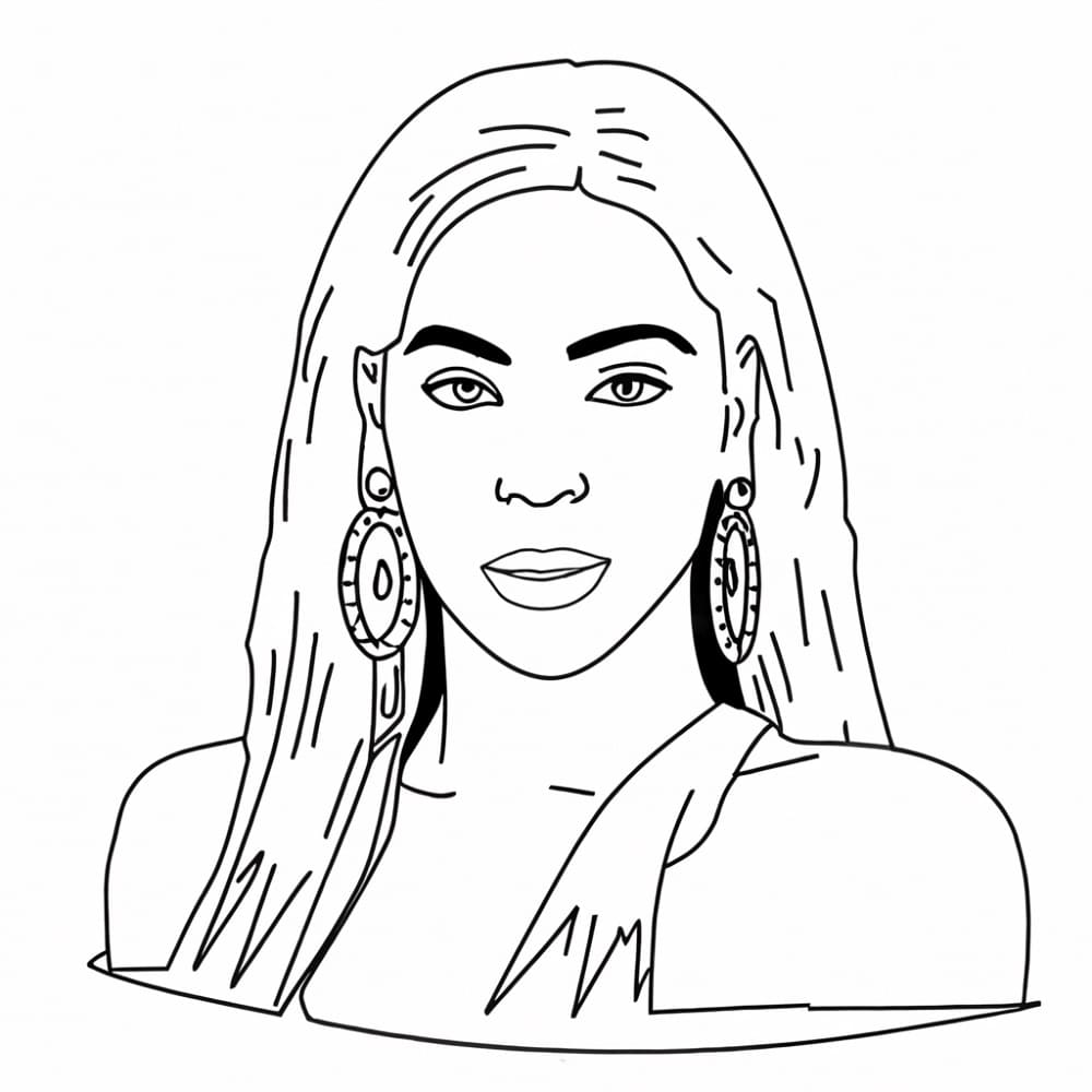 Amazing Beyonce coloring page